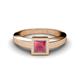 3 - Ian 1.25 ct Princess Cut Rhodolite Garnet Solitaire Ring 