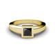 3 - Ian 1.00 ct Princess Cut Black Diamond Solitaire Ring 