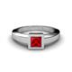 3 - Ian 0.85 ct Princess Cut Created Ruby Solitaire Ring 