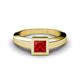 3 - Ian 0.85 ct Princess Cut Created Ruby Solitaire Ring 