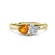 1 - Francesca 1.53 ctw Heart Shape (6.00 mm) Citrine & IGI Certified Lab Grown Diamond Toi Et Moi Engagement Ring 