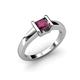 3 - Izna Princess Cut Rhodolite Garnet Solitaire Engagement Ring 