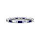 1 - Elise 1.08 ctw Baguette Shape Blue Sapphire and Lab Grown Diamond Comfort Fit Eternity Band 