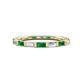 1 - Elise 0.89 ctw Baguette Shape Emerald and Lab Grown Diamond Comfort Fit Eternity Band 