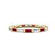 1 - Elise 1.08 ctw Baguette Shape Ruby and Lab Grown Diamond Comfort Fit Eternity Band 