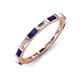 3 - Elise 1.08 ctw Baguette Shape Blue Sapphire and Lab Grown Diamond Comfort Fit Eternity Band 