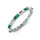 3 - Elise 0.89 ctw Baguette Shape Emerald and Lab Grown Diamond Comfort Fit Eternity Band 