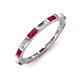 3 - Elise 1.08 ctw Baguette Shape Ruby and Lab Grown Diamond Comfort Fit Eternity Band 