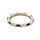 5 - Elise 1.08 ctw Baguette Shape Blue Sapphire and Lab Grown Diamond Comfort Fit Eternity Band 