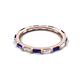 5 - Elise 1.08 ctw Baguette Shape Blue Sapphire and Lab Grown Diamond Comfort Fit Eternity Band 