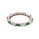 5 - Elise 0.89 ctw Baguette Shape Emerald and Lab Grown Diamond Comfort Fit Eternity Band 