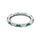 5 - Elise 0.89 ctw Baguette Shape Emerald and Lab Grown Diamond Comfort Fit Eternity Band 