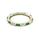 5 - Elise 0.89 ctw Baguette Shape Emerald and Lab Grown Diamond Comfort Fit Eternity Band 