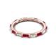 5 - Elise 1.08 ctw Baguette Shape Ruby and Lab Grown Diamond Comfort Fit Eternity Band 