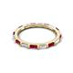 5 - Elise 1.08 ctw Baguette Shape Ruby and Lab Grown Diamond Comfort Fit Eternity Band 