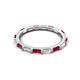 5 - Elise 1.08 ctw Baguette Shape Ruby and Lab Grown Diamond Comfort Fit Eternity Band 