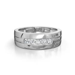 Brandon ctw Lab Grown Diamonds High Polished Men Wedding Band ctw Round Shape Lab Grown Diamonds High Polished Channel Set Men Wedding Band in K White Gold