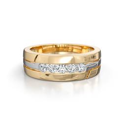 Brandon ctw Lab Grown Diamonds High Polished Men Wedding Band ctw Round Shape Lab Grown Diamonds High Polished Channel Set Men Wedding Band in K Yellow Gold