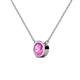 2 - Merilyn 1.50 ct Round Created Pink Sapphire Bezel Set Solitaire Pendant 