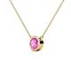 2 - Merilyn 1.50 ct Round Created Pink Sapphire Bezel Set Solitaire Pendant 