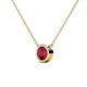 2 - Merilyn 0.95 ct Round Ruby Bezel Set Solitaire Pendant 