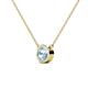 2 - Merilyn 0.87 ct Round Aquamarine Bezel Set Solitaire Pendant 