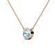 2 - Merilyn 0.87 ct Round Aquamarine Bezel Set Solitaire Pendant 