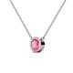 2 - Merilyn 0.87 ct Round Pink Tourmaline Bezel Set Solitaire Pendant 