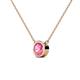 2 - Merilyn 0.87 ct Round Pink Tourmaline Bezel Set Solitaire Pendant 