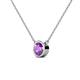 2 - Merilyn 0.87 ct Round Amethyst Bezel Set Solitaire Pendant 