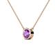 2 - Merilyn 0.87 ct Round Amethyst Bezel Set Solitaire Pendant 