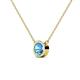 2 - Merilyn 0.95 ct Round Blue Topaz Bezel Set Solitaire Pendant 