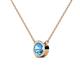 2 - Merilyn 0.95 ct Round Blue Topaz Bezel Set Solitaire Pendant 