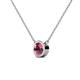 2 - Merilyn 1.00 ct Round Rhodolite Garnet Bezel Set Solitaire Pendant 