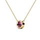 2 - Merilyn 1.00 ct Round Rhodolite Garnet Bezel Set Solitaire Pendant 