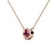 2 - Merilyn 1.00 ct Round Rhodolite Garnet Bezel Set Solitaire Pendant 