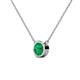 2 - Merilyn 0.80 ct Round Emerald Bezel Set Solitaire Pendant 