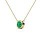 2 - Merilyn 0.80 ct Round Emerald Bezel Set Solitaire Pendant 