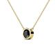 2 - Merilyn 1.00 ct Round Black Diamond Bezel Set Solitaire Pendant 