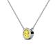 2 - Merilyn 1.50 ct Round Created Yellow Sapphire Bezel Set Solitaire Pendant 