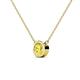 2 - Merilyn 1.50 ct Round Created Yellow Sapphire Bezel Set Solitaire Pendant 