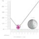 3 - Merilyn 1.50 ct Round Created Pink Sapphire Bezel Set Solitaire Pendant 