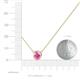 3 - Merilyn 1.50 ct Round Created Pink Sapphire Bezel Set Solitaire Pendant 