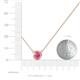 3 - Merilyn 0.87 ct Round Pink Tourmaline Bezel Set Solitaire Pendant 