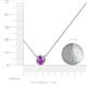 3 - Merilyn 0.87 ct Round Amethyst Bezel Set Solitaire Pendant 