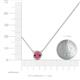 3 - Merilyn 1.00 ct Round Rhodolite Garnet Bezel Set Solitaire Pendant 