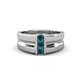 1 - Xavier 0.24 ctw Blue Diamond Three Stone High Polished Men Wedding Band (8.50 mm) 