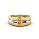 1 - Xavier 0.21 ctw Citrine Three Stone High Polished Men Wedding Band (8.50 mm) 