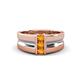 1 - Xavier 0.21 ctw Citrine Three Stone High Polished Men Wedding Band (8.50 mm) 