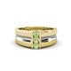 1 - Xavier 0.28 ctw Peridot Three Stone High Polished Men Wedding Band (8.50 mm) 